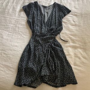 Brandy Melville navy floral wrap dress